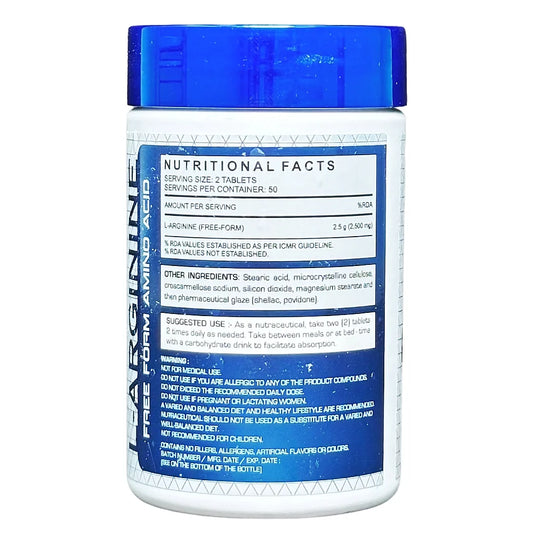 Jack's Nutrition Arginine Tablets form | 100 Tablets (Free Delivery) (Cash on Delivery available)