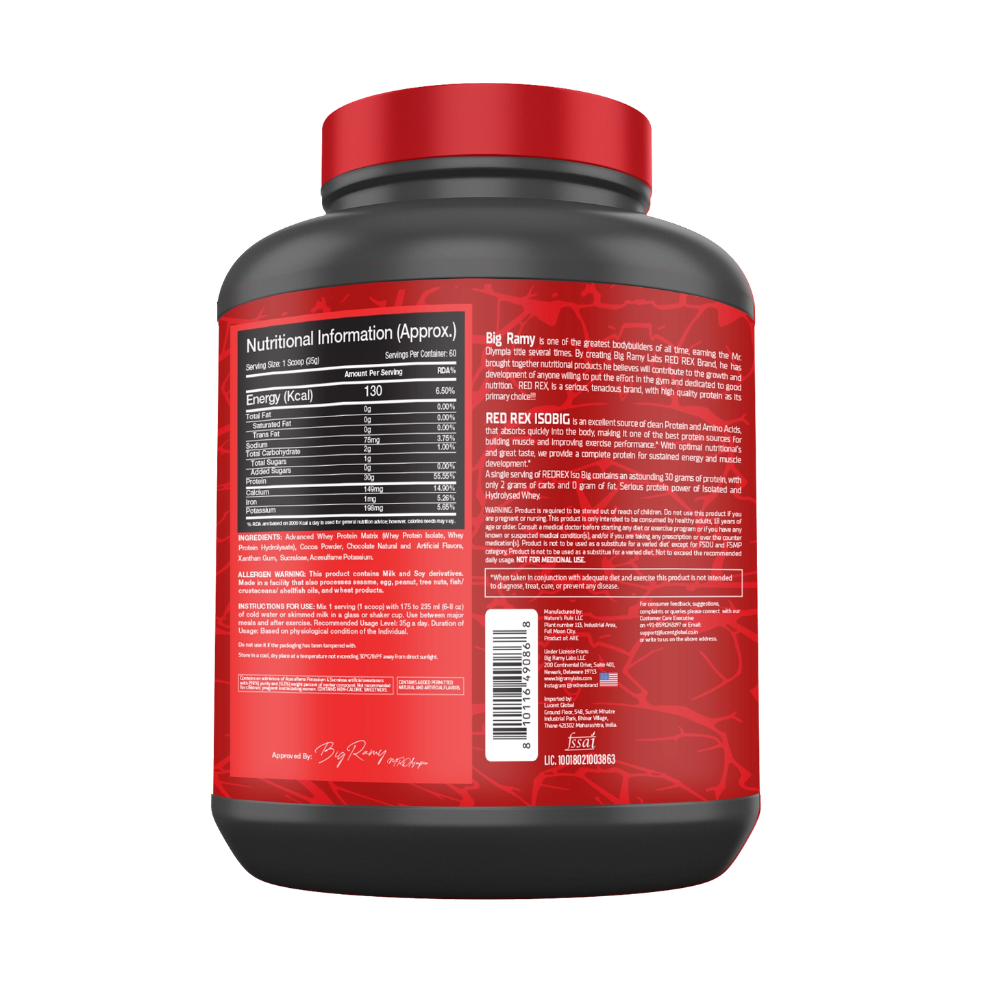 Big Ramy Labs RedRex ISO Big Whey (4.5lbs)