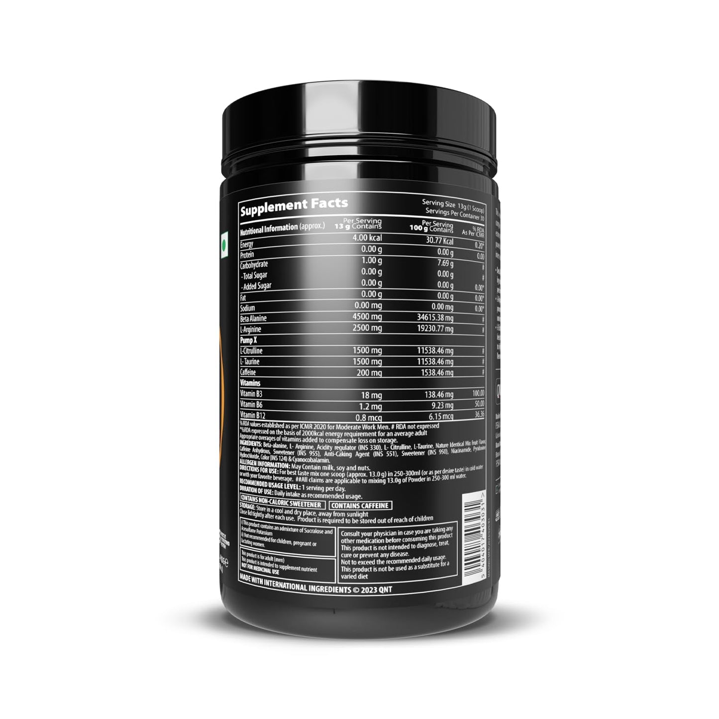QNT Hydravol Pre-Workout Supplement | 400g | Fruit Punch | Instant Energy & Quick Muscle Pump | Beta-Alanine & Caffeine For Enhanced Focus & Muscle Strength