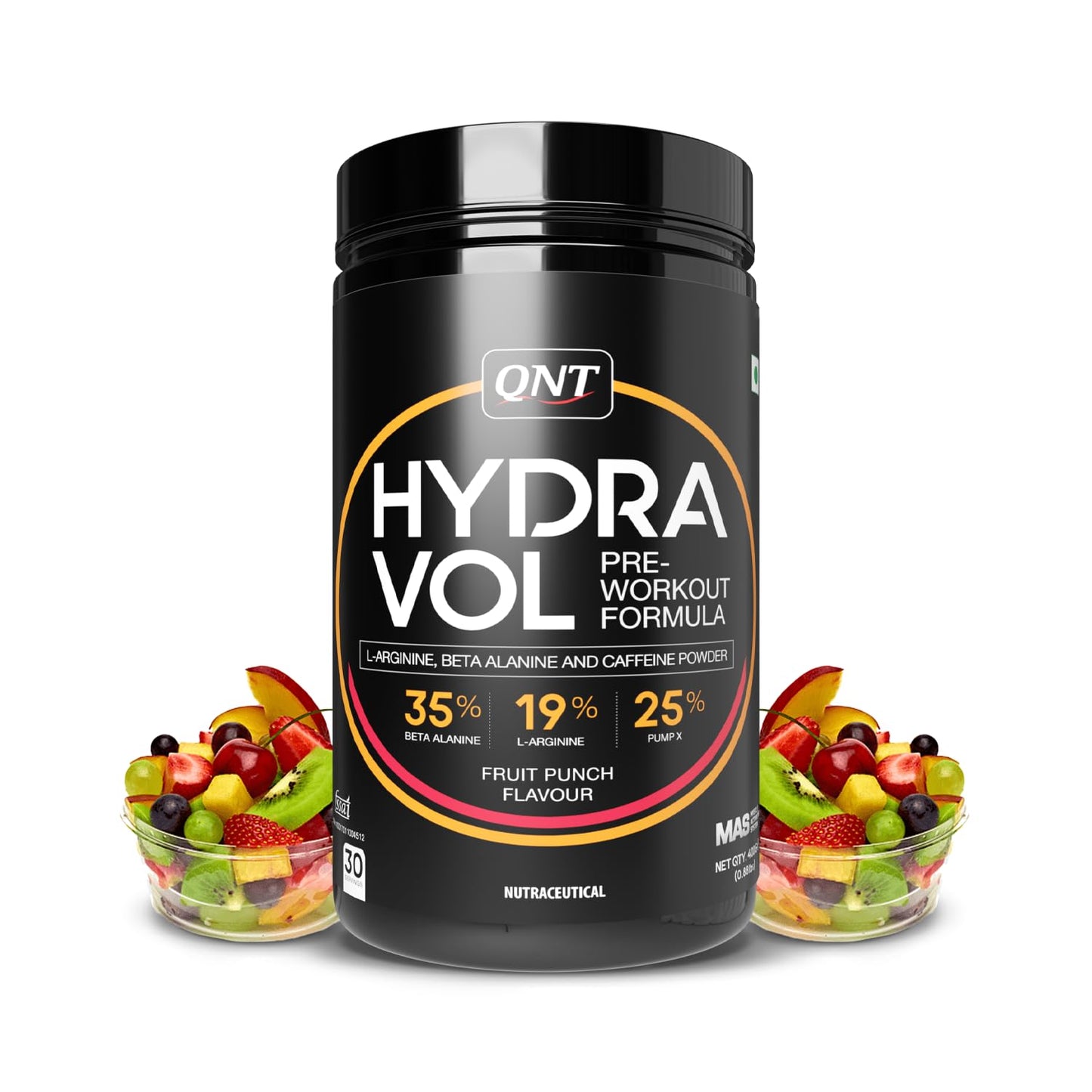 QNT Hydravol Pre-Workout Supplement | 400g | Fruit Punch | Instant Energy & Quick Muscle Pump | Beta-Alanine & Caffeine For Enhanced Focus & Muscle Strength