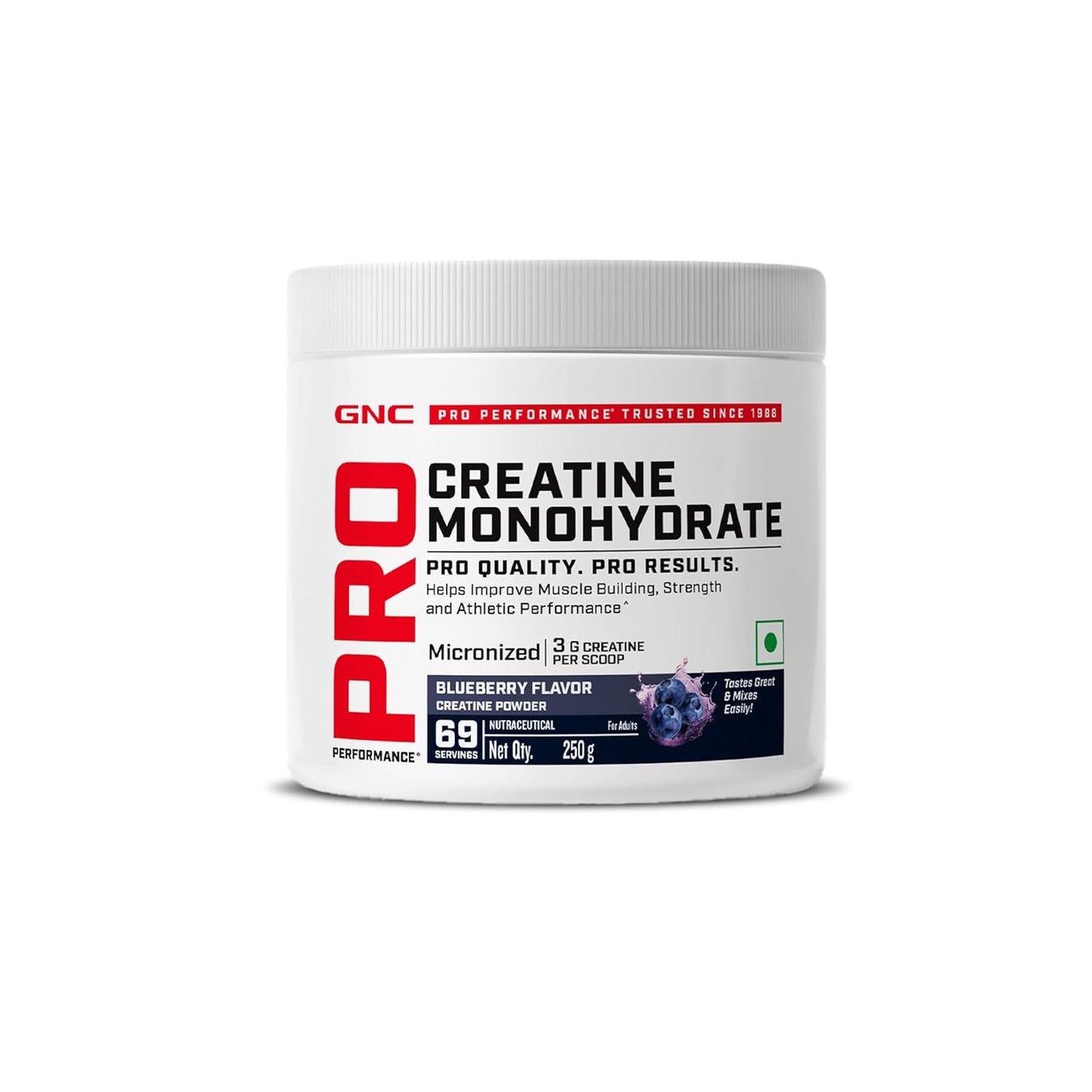 GNC Pro Performance Creatine Monohydrate - 3000mg Creatine Per Scoop | Micronized for Faster Absorption | Flavoured | 250gm