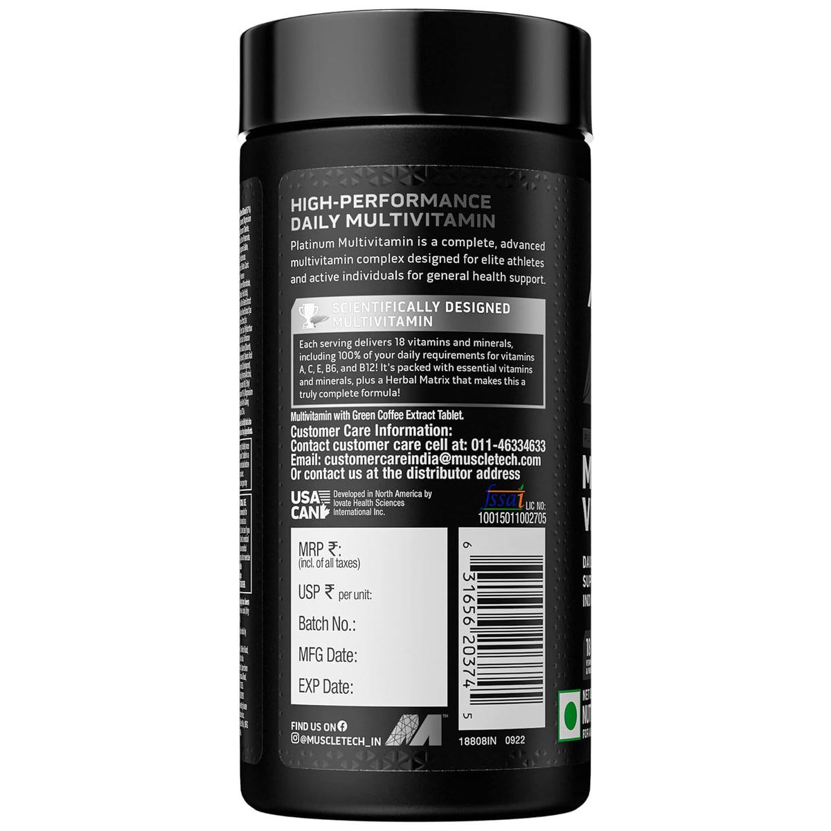 Muscletech Multi Vitamins 60 tabs | 60 Servings (Free Delivery)