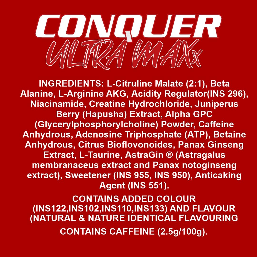 Ripped Up Nutrition Conquer Ultra Maxx - Pre Workout - 300gm