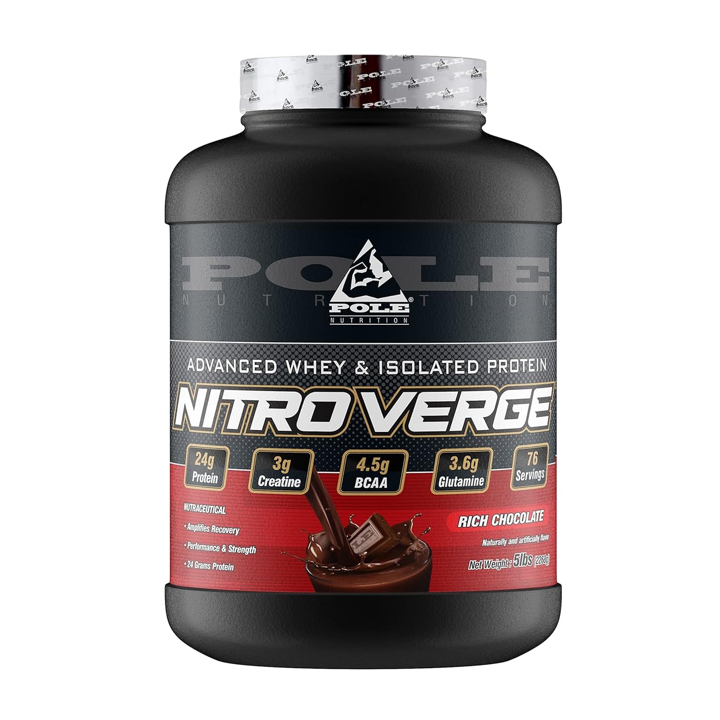 Pole Nutrition Nitro Verge Advanced Whey | 5lbs, 76 Servings (2268g) - Elevate Your Fitness with Premium Whey Isolate