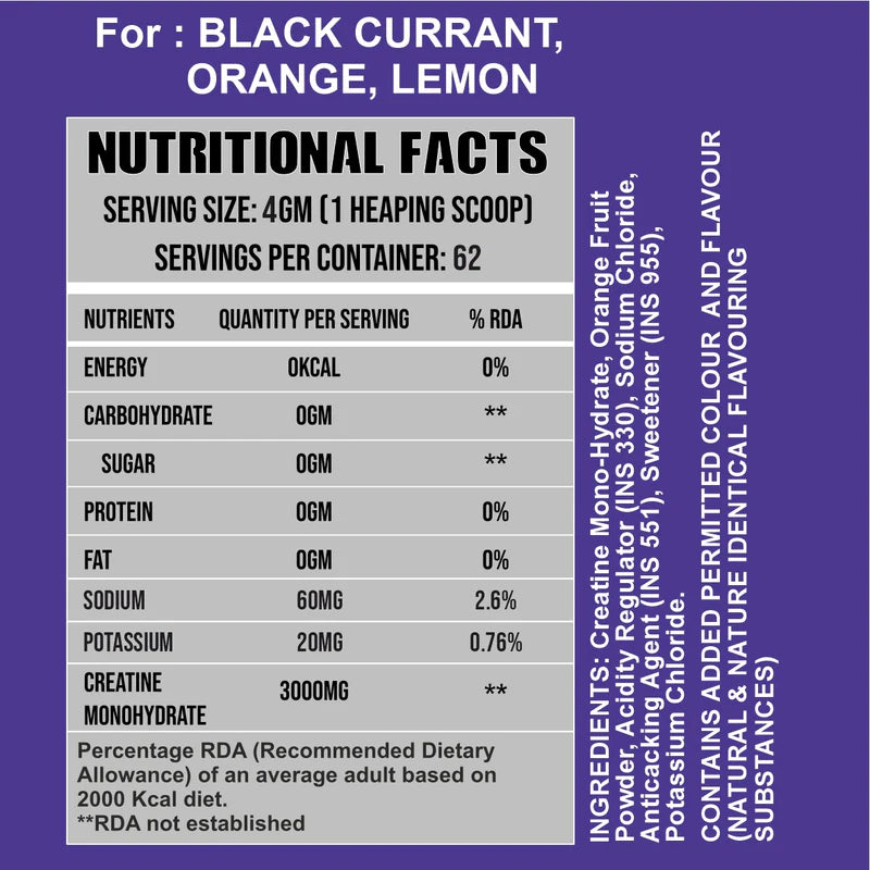 Ripped Up Nutrition Creatine Monohydrate(Flavoured) - 250g