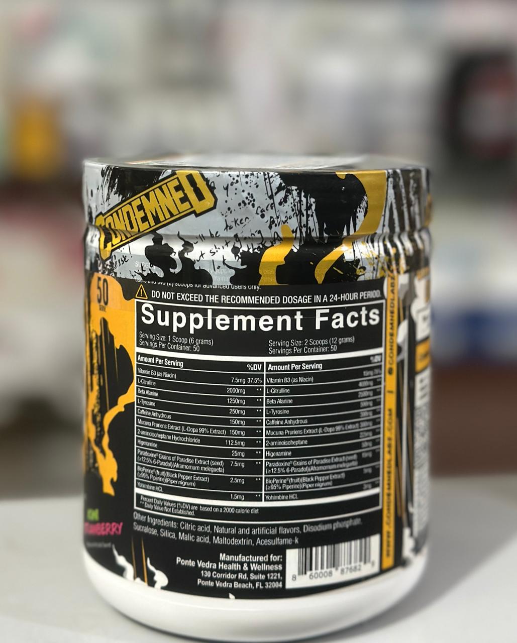 Condemned Convict High Stim Pre Workout | 50 Servings (Free Delivery) (Cash on Delivery available)