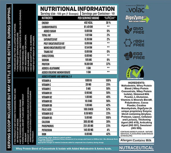 Ripped Up Nutrition Mass Gainer 2.7kgs