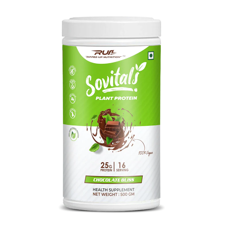Ripped Up Nutrition Sovitals Plant Protein 500gm | For Lactose Intolerants