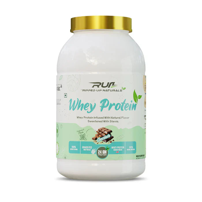 Ripped Up Nutririton 100% Natural Whey 1 kg| Grass Fed | 24g Protein | Swetened with Stevia |