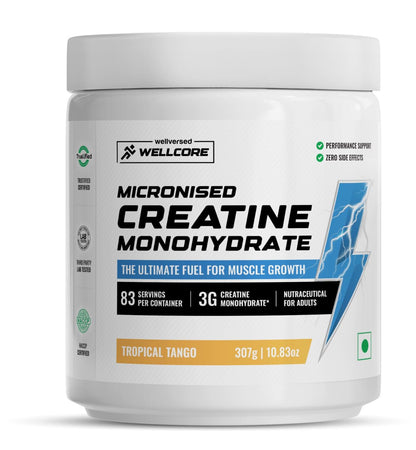 Wellcore - Pure Micronised Creatine Monohydrate Flavoured | 307 Gms | 83 Servings (Free Delivery) (Cash on Delivery available)