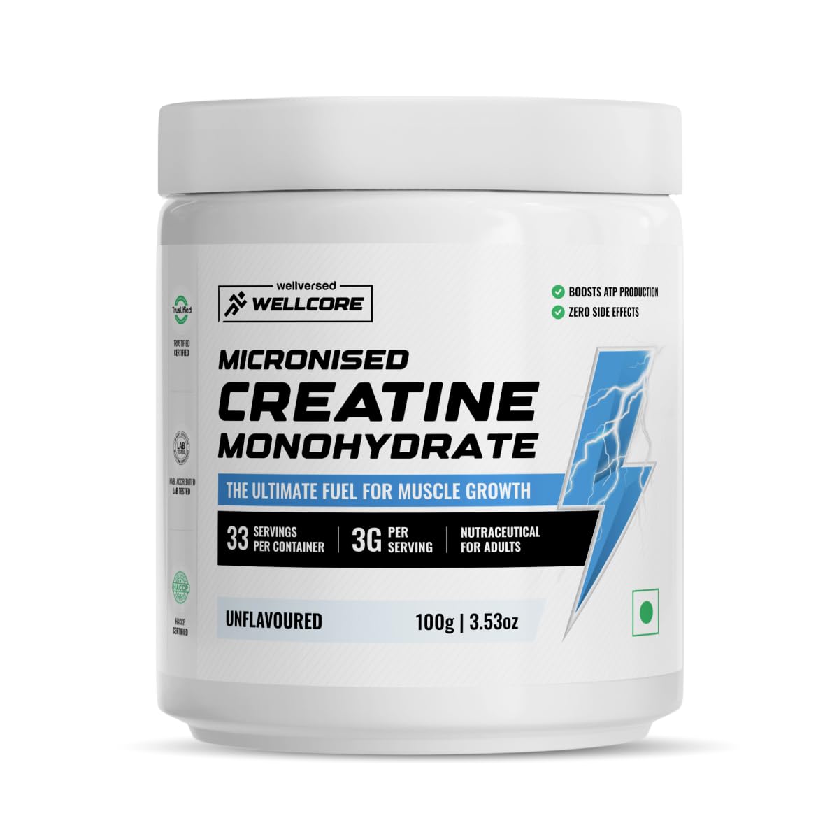Wellcore creatine monohydrate 100 gms (unflavoured) | 33 Servings (Free Delivery)
