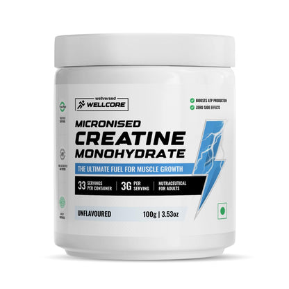 Wellcore creatine monohydrate 100 gms (unflavoured) | 33 Servings (Free Delivery)