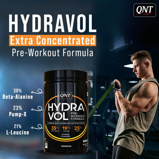 QNT Hydravol Pre-Workout Supplement | 400g | Fruit Punch | Instant Energy & Quick Muscle Pump | Beta-Alanine & Caffeine For Enhanced Focus & Muscle Strength