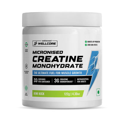 Wellcore creatine monohydrate 33 servings (flavoured) | 122 Gms (Free Delivery)
