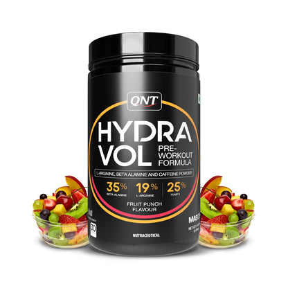 QNT Hydravol Pre-Workout Supplement | 400g | Fruit Punch | Instant Energy & Quick Muscle Pump | Beta-Alanine & Caffeine For Enhanced Focus & Muscle Strength