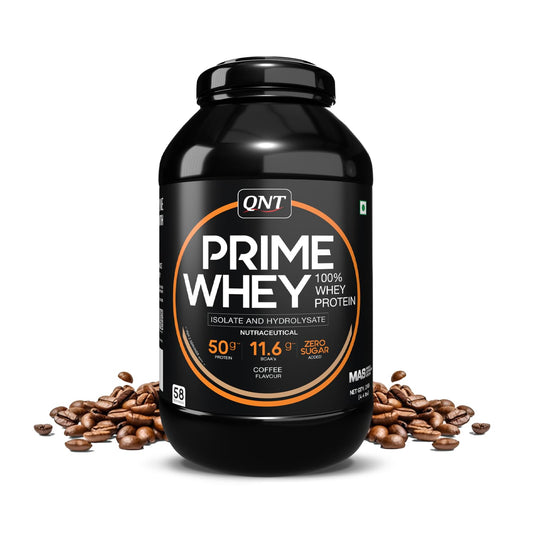 QNT Prime Whey Protein Powder | Triple Blend of Whey Isolate, Concentrate & Hydrolysate | 25g Protein, 5.8g BCAA per Scoop | Best Whey Protein Powder for Men & Women