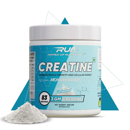 Ripped Up Nutrition Creatine Monohydrate (83 servings) 250 gms (Unflavoured) (Free Delivery) (Cash on Delivery available)