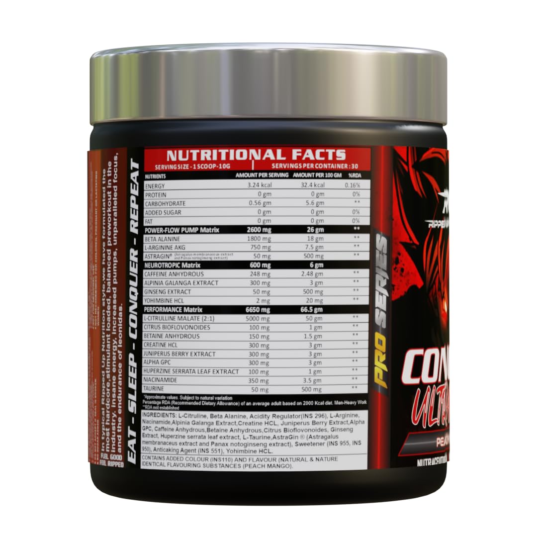 Ripped Up Nutrition Conquer Ultra Maxx Pre Workout 300gm Free Del ripped-up-nutrition-conquer-ultra-maxx-pre-workout-price-history