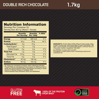 ON GOLD STANDARD WHEY 1.7 KG (FREE DELIVERY)