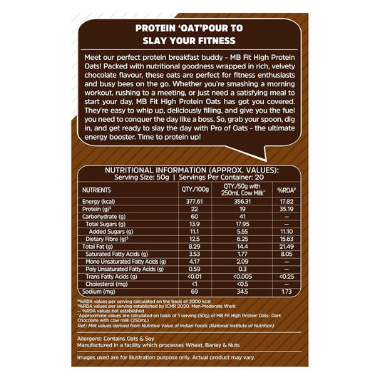 Muscle Blaze High Protein Chocolate Oats - 1kg