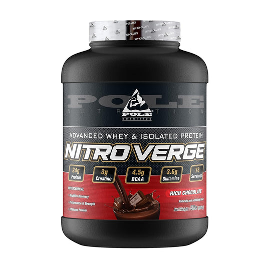 Pole Nutrition Nitro Verge Advanced Whey | 5lbs, 76 Servings (2268g) - Elevate Your Fitness with Premium Whey Isolate