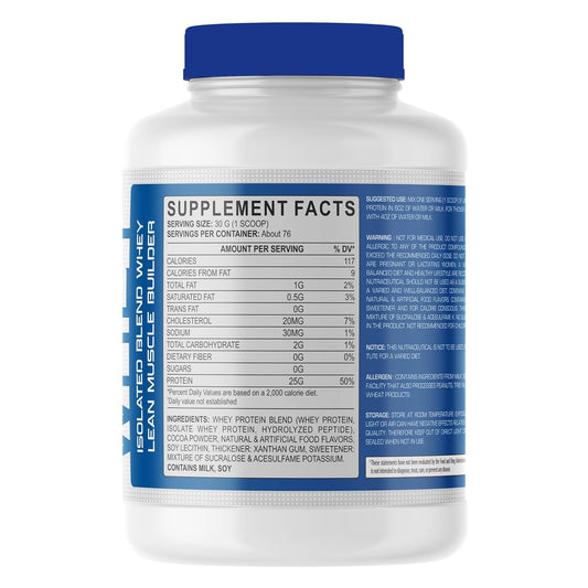 JACK'S NUTRITION Whey Protein 5Lb/2.27Kg | 25g Protein,| 11.8g EAA,| 5.76g BCAA| 4.2g Glutamine| Low carb| Zero Sugar | Gluten Free| -76 Servings- Lean Muscle protein