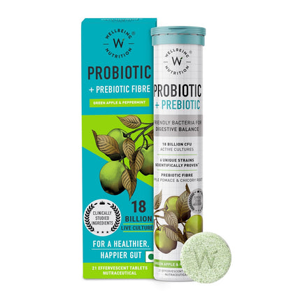 WELLBEING Pre-Probiotics Efferfescent Tablets | Healthy Gut (Free Delivery)