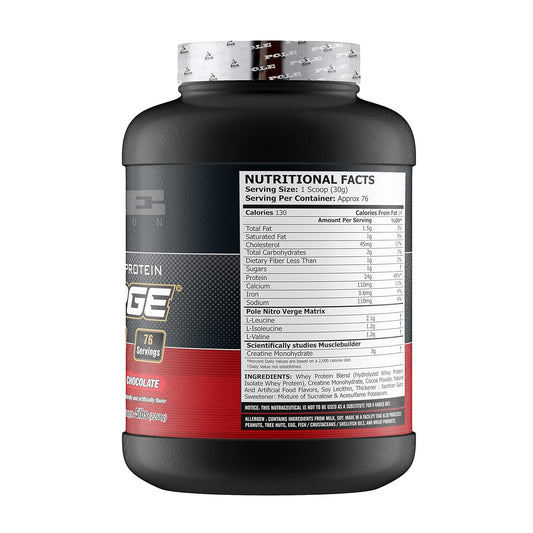 Pole Nutrition Nitro Verge Advanced Whey | 5lbs, 76 Servings (2268g) - Elevate Your Fitness with Premium Whey Isolate