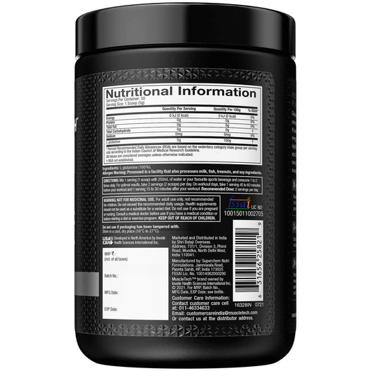 MuscleTech Platinum 100% Glutamine - 250 gm (0.55 Lb)