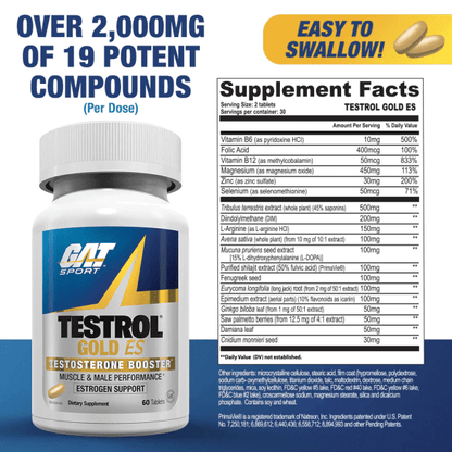 Gat Testrol Gold - Test Booster | 60 Tablets | 30 Servings (Free Delivery) (Cash on Delivery available)