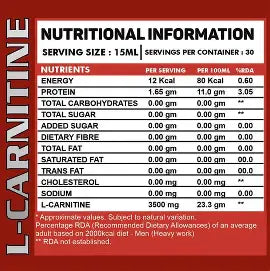 Ripped Up Nutrition L-Carnitine 3500 mgs | Turns FAT into ENERGY (Free Delivery) (Cash on Delivery available)