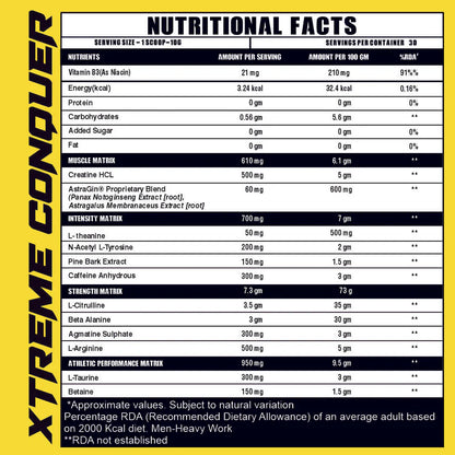 Ripped Up Nutrition Conquer Xtreme Pre Workout - 300g