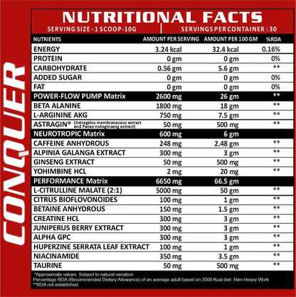 Ripped Up Nutrition Conquer Ultra Max pre 150 gms (15  servings) (Free Delivery) (Cash on Delivery available)