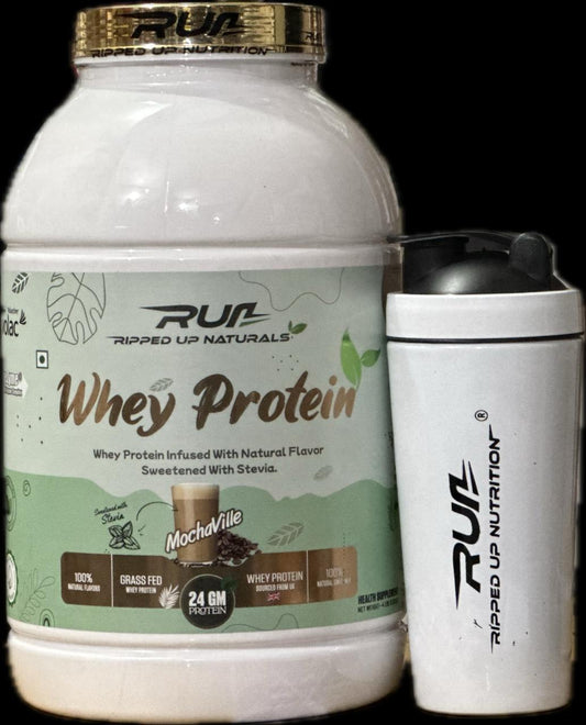 Ripped up Nutrition Natural Whey 4Lbs + Steel Shaker (COMBO)