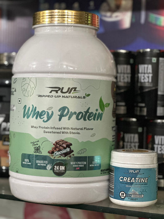 Ripped up Nutrition Natural Whey 4Lbs + RUN Creatine 100 gms
