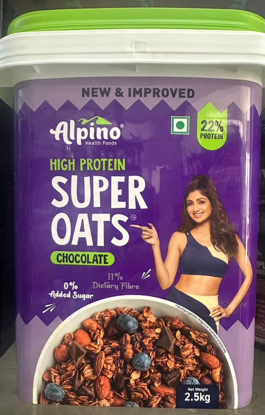 Alpino Chocolate Flavour High Protein Oats 2.5 kgs