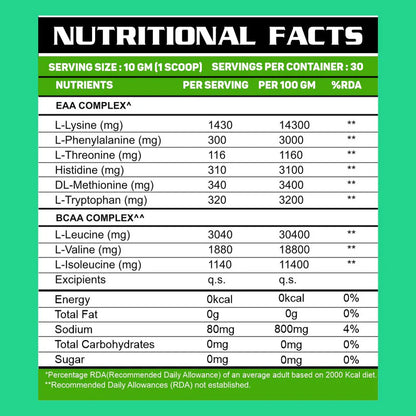 Ripped Up Nutrition EAA's (9 Essential Amino Acids) | 300g | 30 Servings