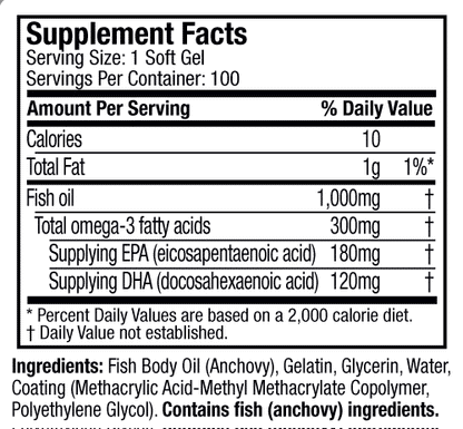 Muscletch Fish Oil 100 Capsules (Free Delivery)