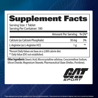 Gat Arginine Tabs - 180 tabs | 180 Servings (Free Delivery)