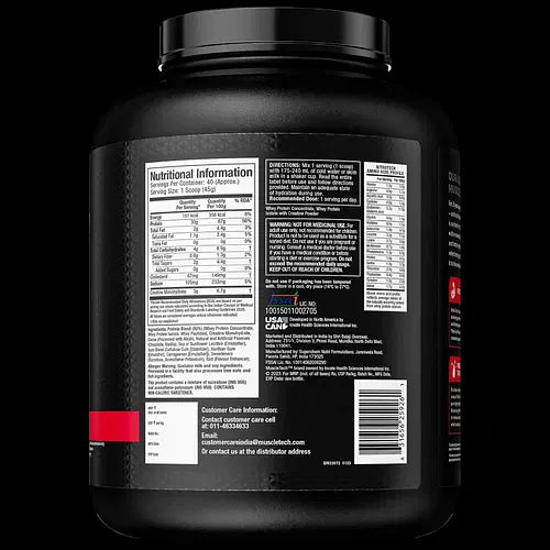 MuscleTech Performance Series Nitro Tech Whey Protein Powder (1.81kgs) With Whey Isolates & Peptides (Free Delivery)