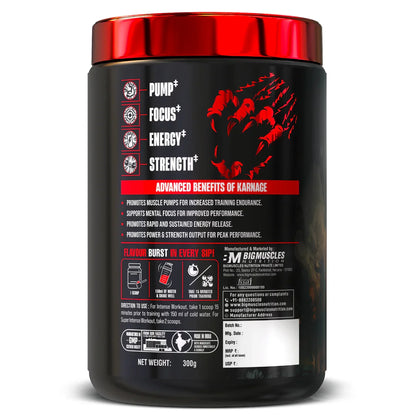 Big Muscle Karnage Red Pre Workout 60 servings (Free Delivery)