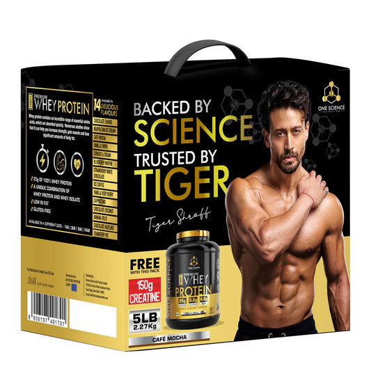 ONE SCIENCE WHEY PROTEIN 5 LBS (TIGER SHROFF EDITION) + 50 SERVINGS CREATINE (FREE DELIVERY)