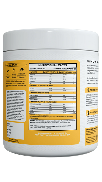 Anthrofit HyperBurst PreWorkout (30 Servings)