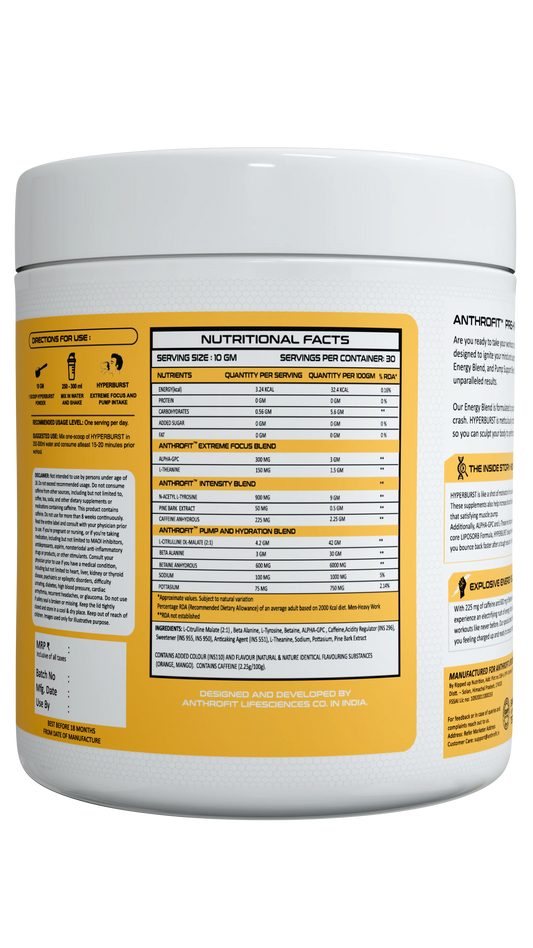 Anthrofit HyperBurst PreWorkout (30 Servings)