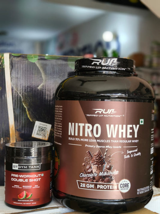 Ripped Up Nutrition Nitro Whey + Gym Tank pre workut (Ultimate Stack)