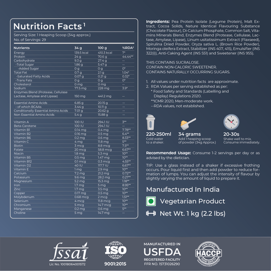 Nutrabay Wellness Vegan Plant Protein Powder + Superfoods - 1 Kg (2.2 Lb)