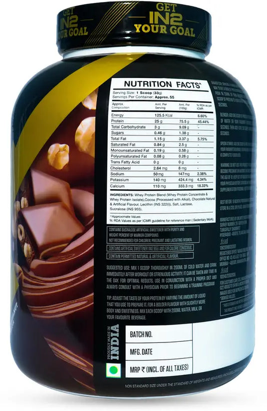 IN2 Whey Protein Fast Absorbing, No Bloating, Easy to Digest | Faster Muscle Whey Protein | 4lbs